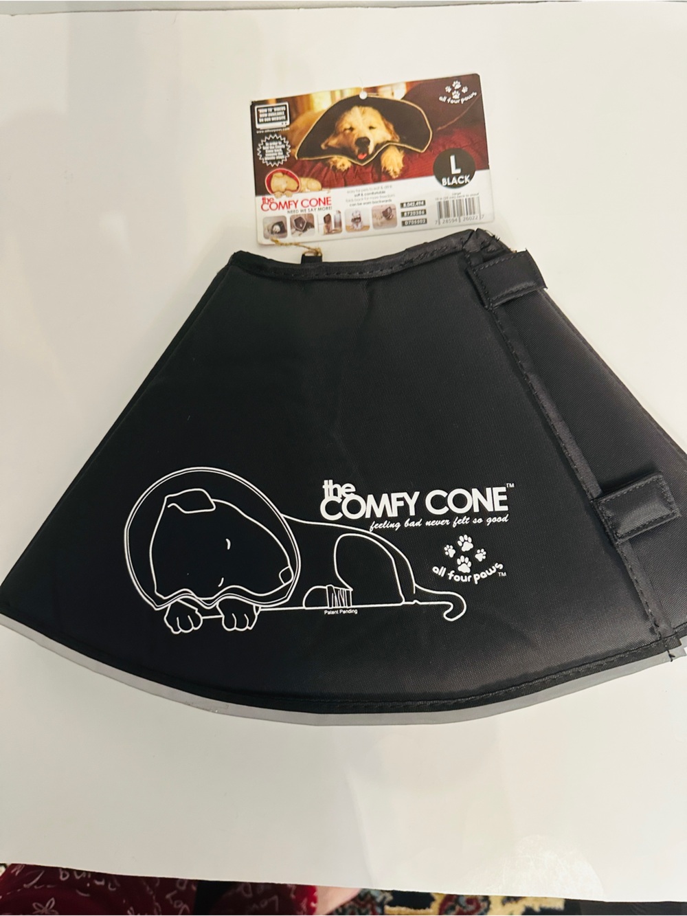 All Four Paws The Comfy Cone Large Black Soft Dog Recovery Cone NWT